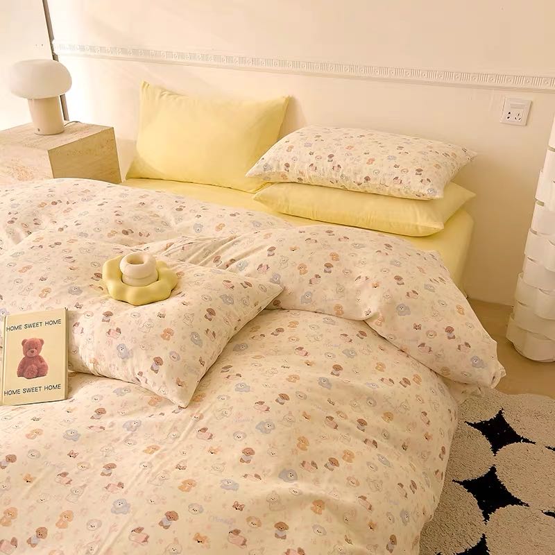 4PCS Double Gauze COTTON Bedding set | Puppy Paradise | SleepNest Bedding