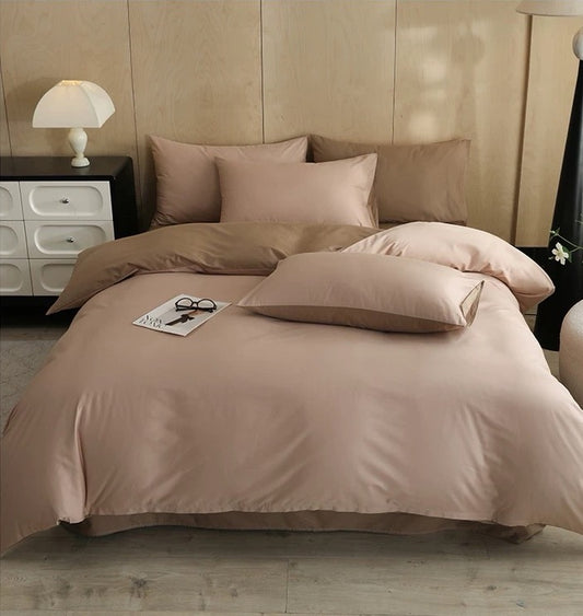 高密度纯棉3件套 | 咖色双拼 | SleepNest 床上用品