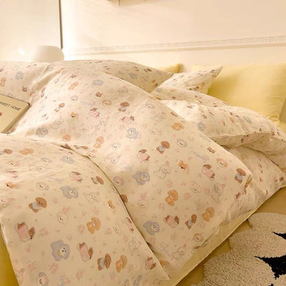 4PCS Double Gauze COTTON Bedding set | Puppy Paradise | SleepNest Bedding