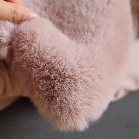 Rose Blush 5KG Rabbit Faux Fur Blanket 200×230cm | Heavyweight-Premium Winter Edition | SleepNest Bedding