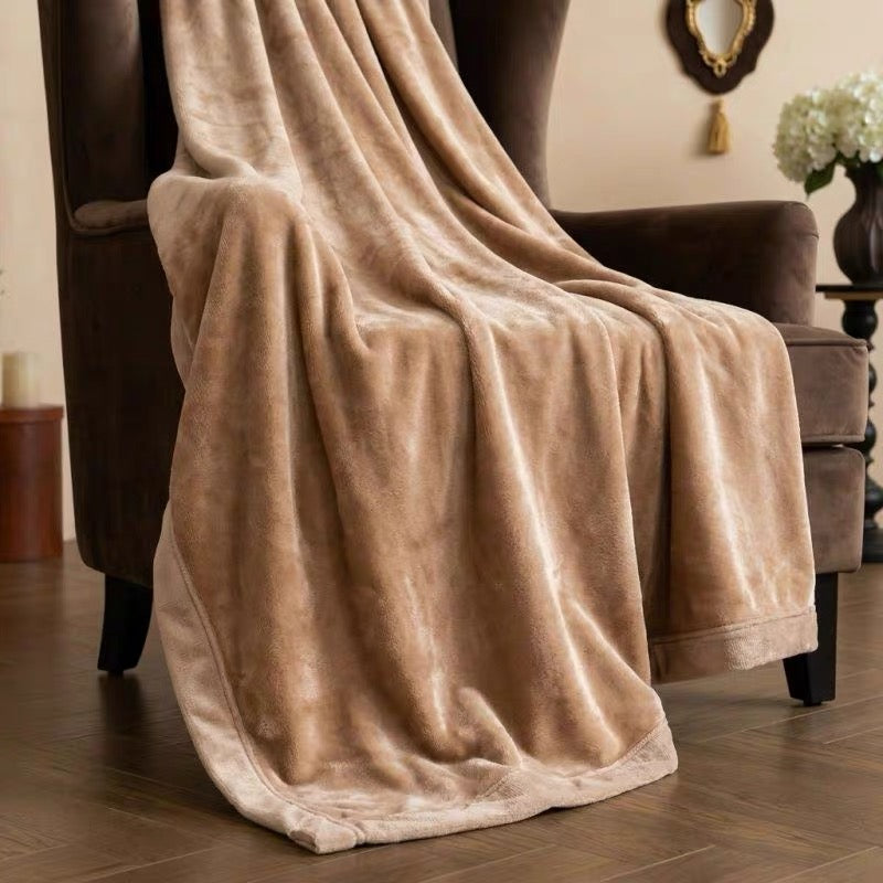 Heavyweight Raschel Flannel Fleece Blanket | Solid color – Double-Sided Warm Throw | SleepNest Bedding
