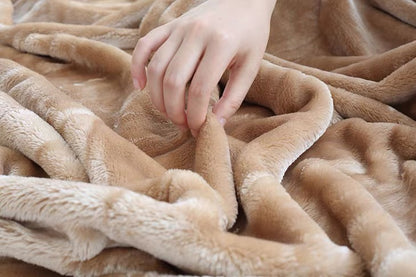 Heavyweight Raschel Flannel Fleece Blanket | Solid color – Double-Sided Warm Throw | SleepNest Bedding