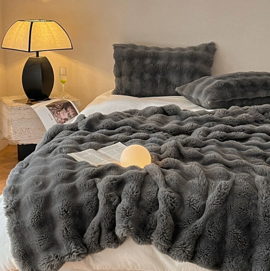 5KG Rabbit Faux Fur Blanket 200×230cm | Heavyweight-Premium Winter Edition | SleepNest Bedding