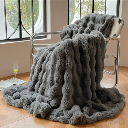 5KG Rabbit Faux Fur Blanket 200×230cm | Heavyweight-Premium Winter Edition | SleepNest Bedding