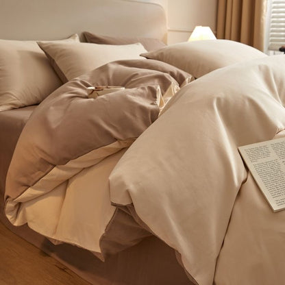 4PCS High-Density COTTON Bedding set | Mixed Brown | SleepNest Bedding