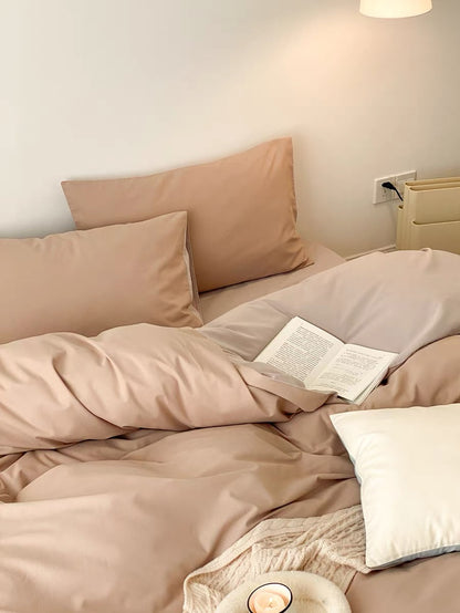 4PCS High-Density COTTON Bedding set | Mixed Brown | SleepNest Bedding