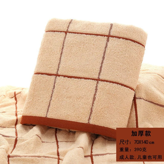 Vintage Brown Grid Bath Towel (70x140cm) | Ultra Soft & Extra Thick | SleepNest Bedding