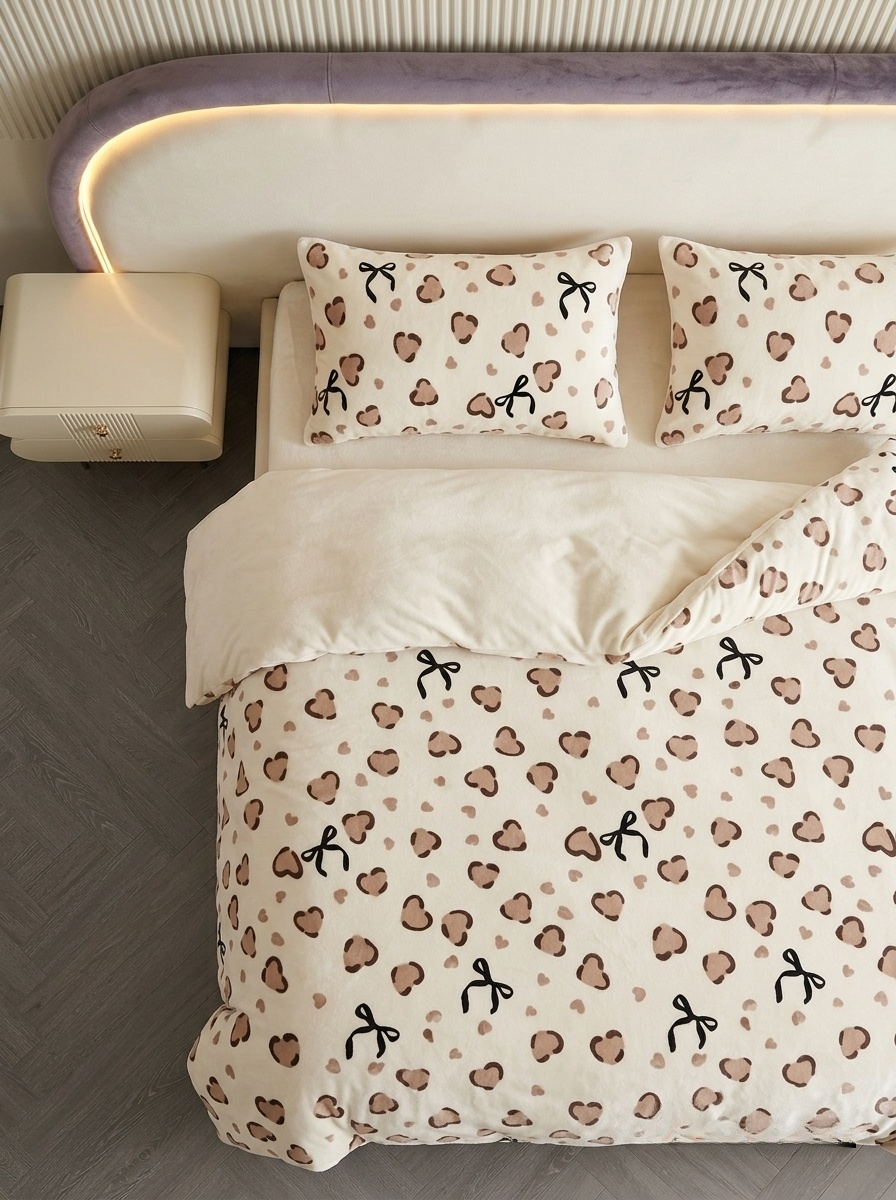 Milk Velvet Winter 4PCS Bedding Set| Caramel Whispers & Creamy Romance | Soft, Warm & Anti-Static| SleepNest Bedding