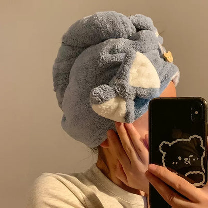 可爱蝴蝶结干发帽 | 浴后速干，柔软治愈日常 | SleepNest 居家产品