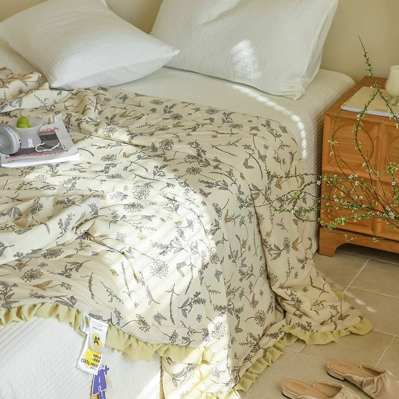 蝴蝶花边凉感夏被 | 轻盈清凉，美梦入眠 | SleepNest床上用品