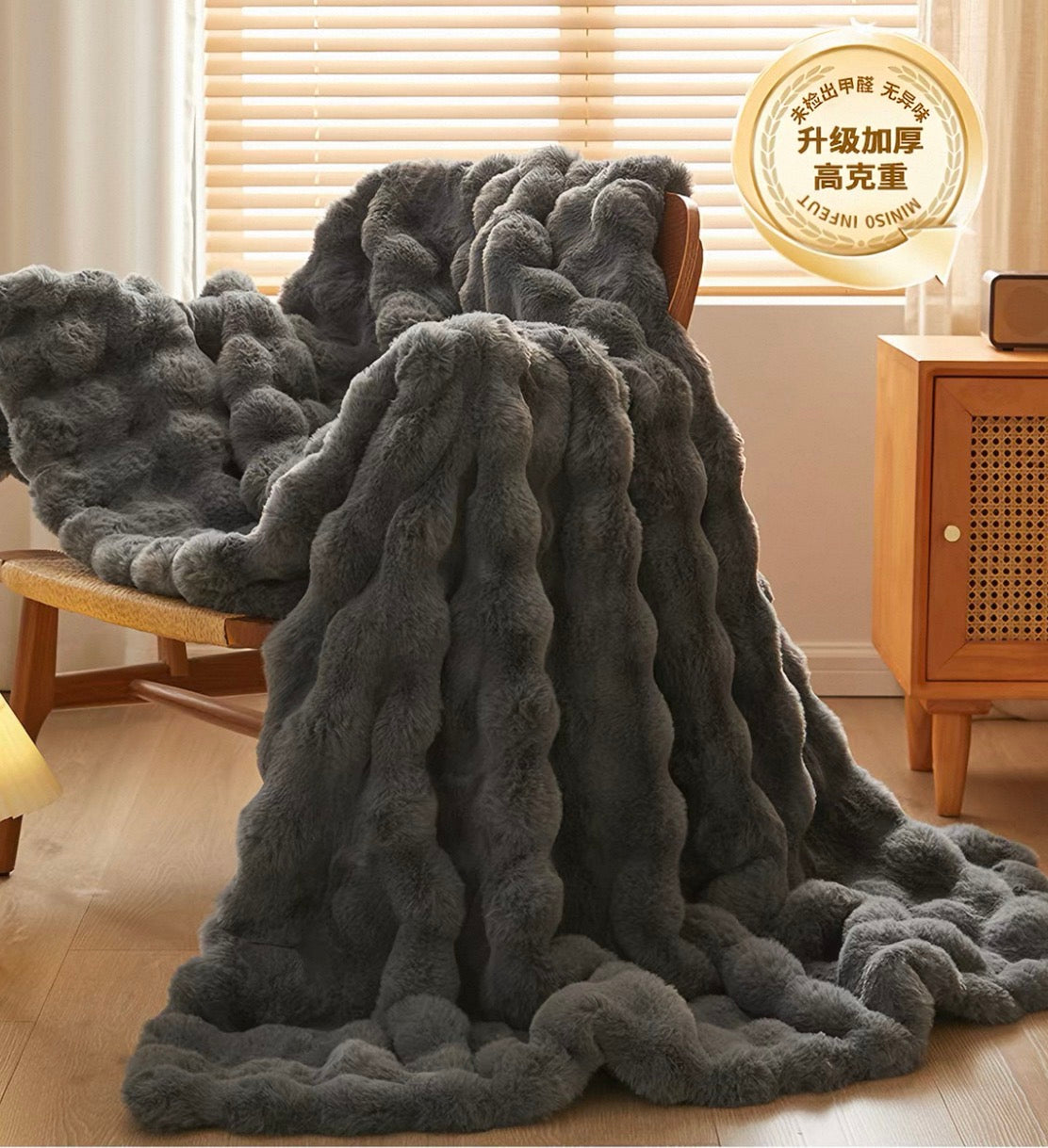 5KG Rabbit Faux Fur Blanket 200×230cm | Heavyweight-Premium Winter Edition | SleepNest Bedding