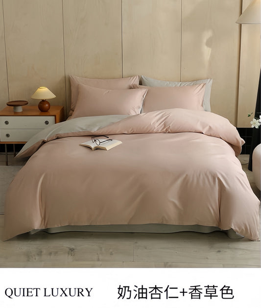 高密度纯棉4件套 | 可可棕香草色双拼 | SleepNest床上用品
