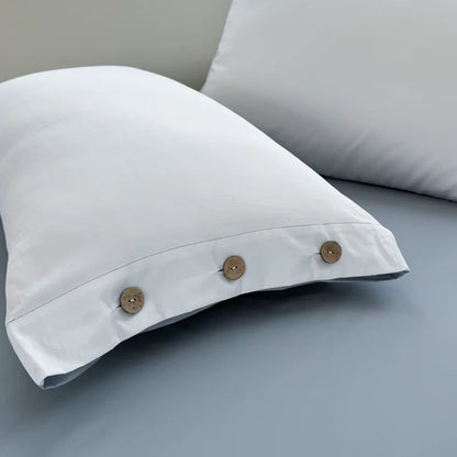 高支超柔软贡缎4件套 | 天空蓝香草色双拼 | SleepNest床上用品