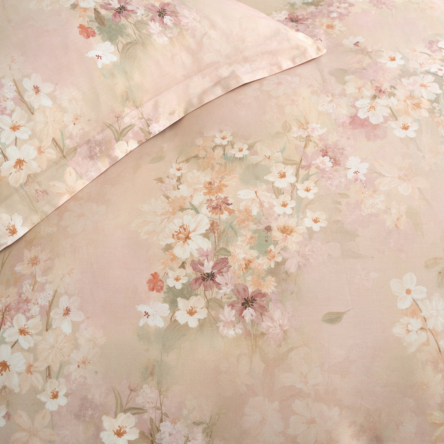 4PCS Premium Cotton Bedding Set | Brocade of Blooms& Floral Oil-Painting Design | SleepNest Bedding