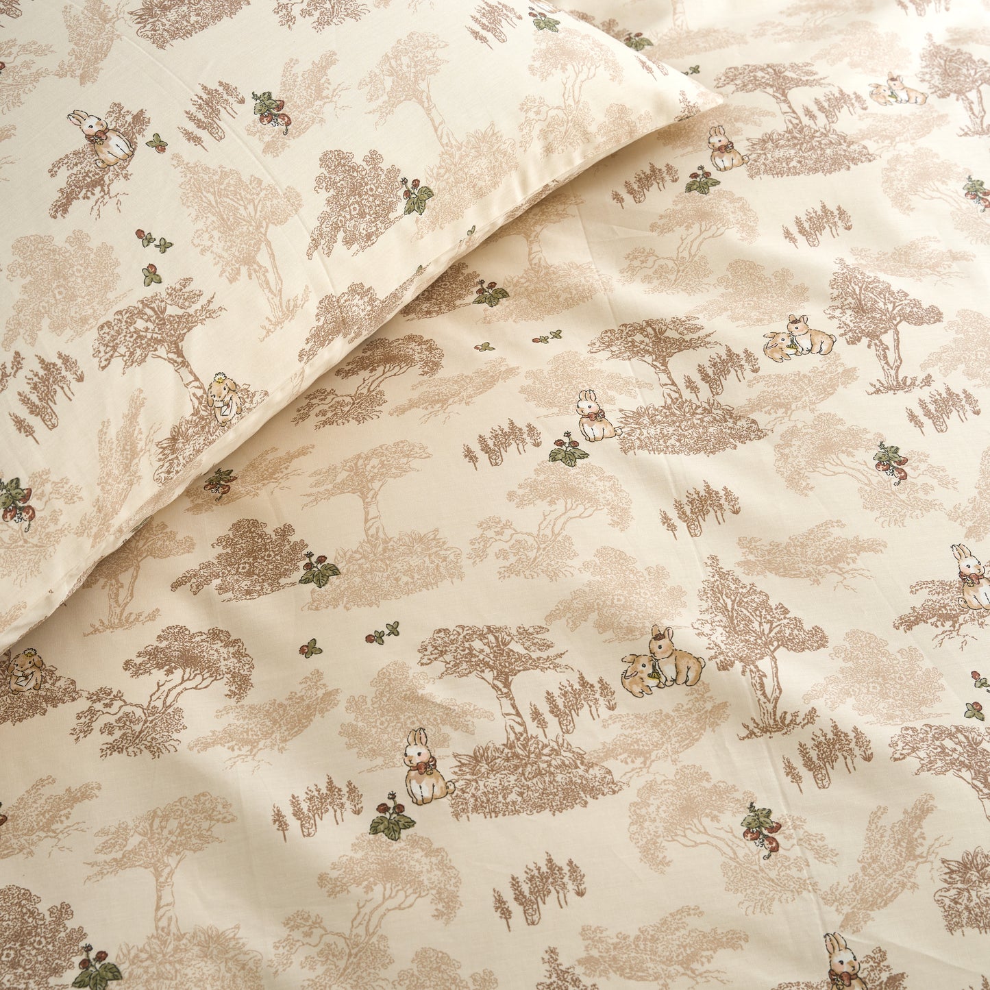 4PCS Premium Cotton Bedding Set | Floating Forest Serenity& Oriental Bunny Edition | SleepNest Bedding