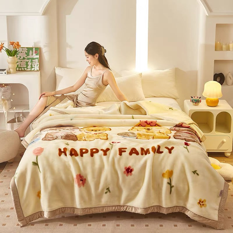 冬季毛毯高克重拉舍尔牛奶绒法兰绒｜修狗Family-超柔软 双面暖绒 防静电 | SleepNest床上用品