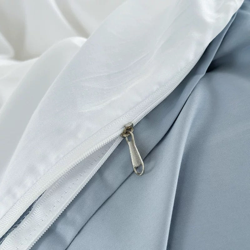 高支超柔软贡缎4件套 | 天空蓝香草色双拼 | SleepNest床上用品